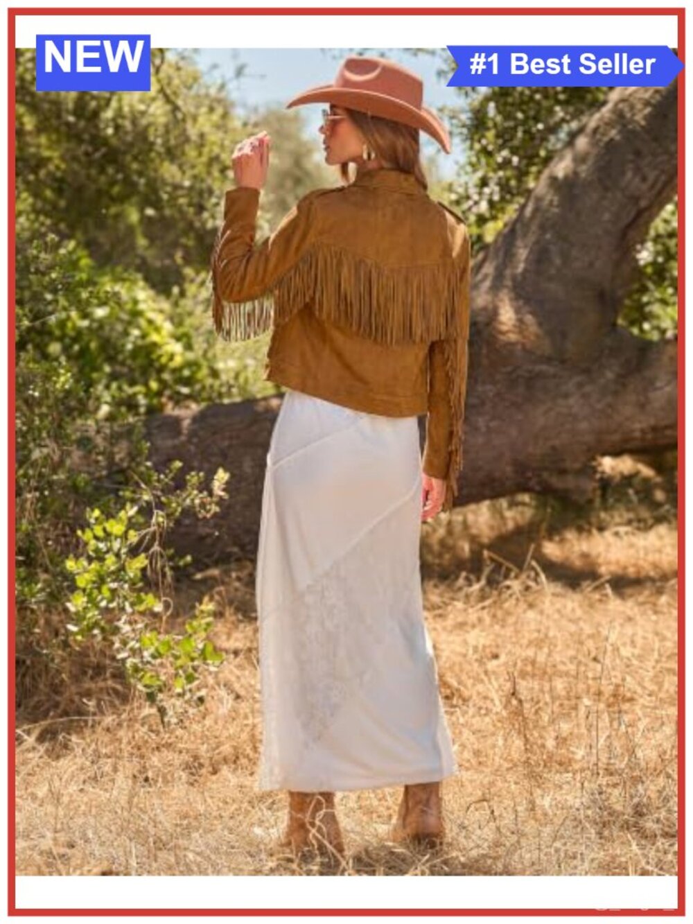 Faux Suede Cropped Fringe Jacket Western Zip Up Moto Casual - Picture 3 of 6